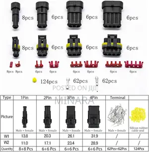 352 Pcs, Waterproof Automotive Wire Connectors Kit, 1 2 3 4 Pins