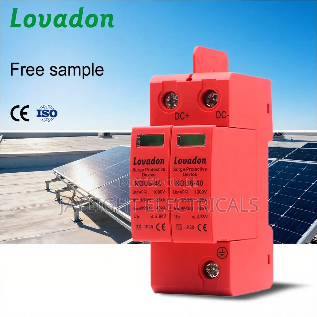 1000v 2p SPD Dc Lightning Arrester Solar Surge Protector