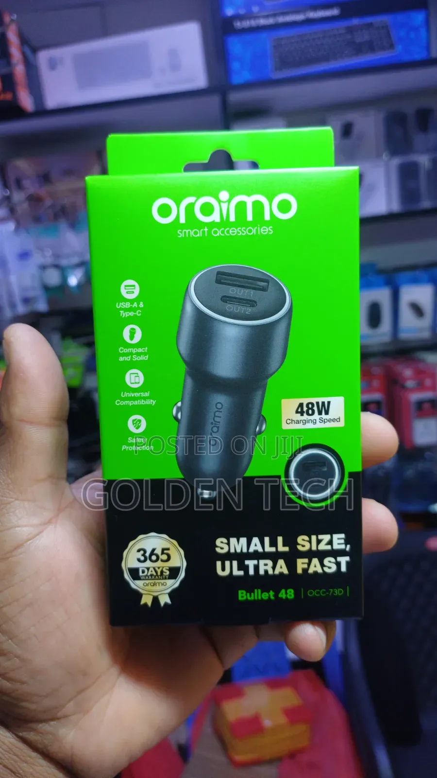 Oraimo Bullet 48 Mini Car Charger – 48w Ultra-Fast Charging