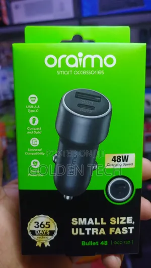 Oraimo Bullet 48 Compact Dual-Port Fast Car Charger