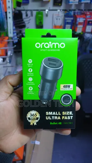 Oraimo Bullet 48w Premium Car Charger – Type-C Usb-A