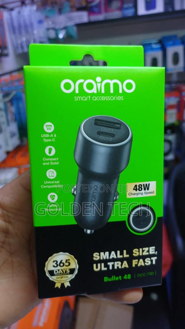 Oraimo Bullet 48 Compact 48w Car Charger With Pd 30w Qc 18w