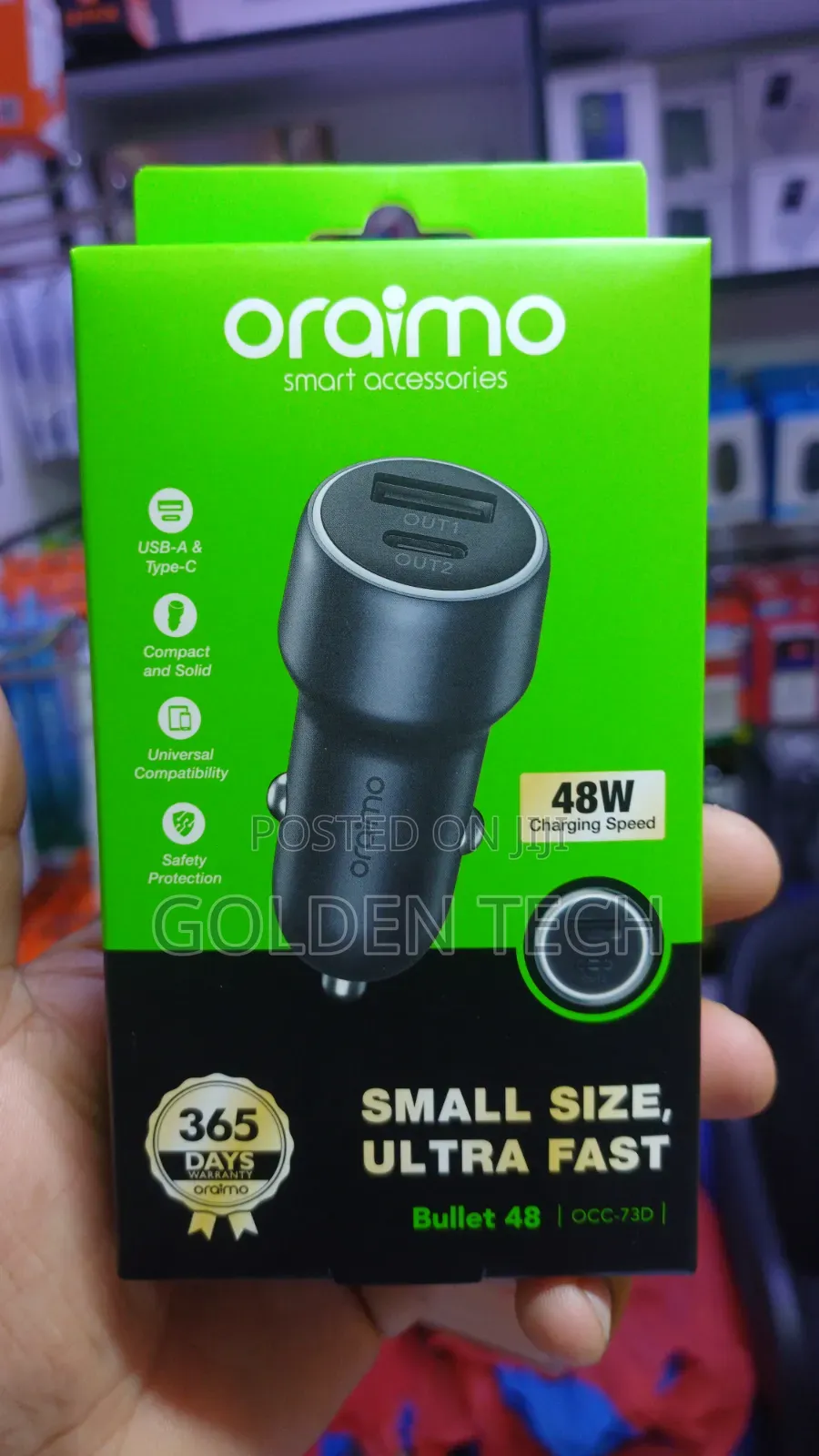 Oraimo Bullet 48 Compact 48w Car Charger With Pd 30w Qc 18w