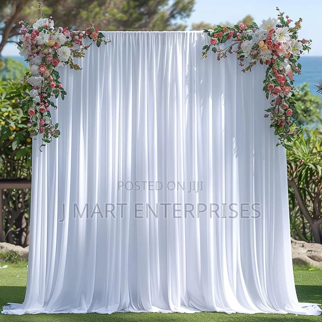 Wedding White Curtain Backdrop for Birthday Party Decor Outdoor