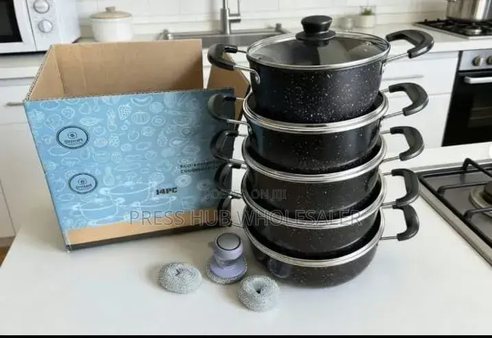 14-Piece Non-Stick Granite Cookware Set