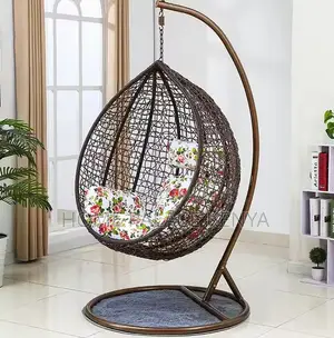 Balcony Chair: Modern Egg Basket Swing Chair for Patio With Cushions