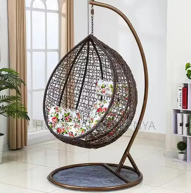 Balcony Chair: Modern Egg Basket Swing Chair for Patio With Cushions