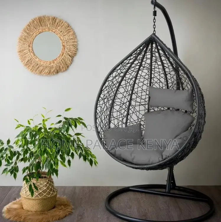 Balcony Chair: Modern Egg Basket Swing Chair for Patio With Cushions
