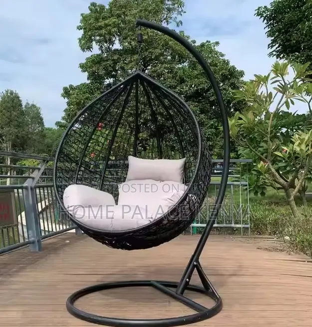 Balcony Chair: Modern Egg Basket Swing Chair for Patio With Cushions