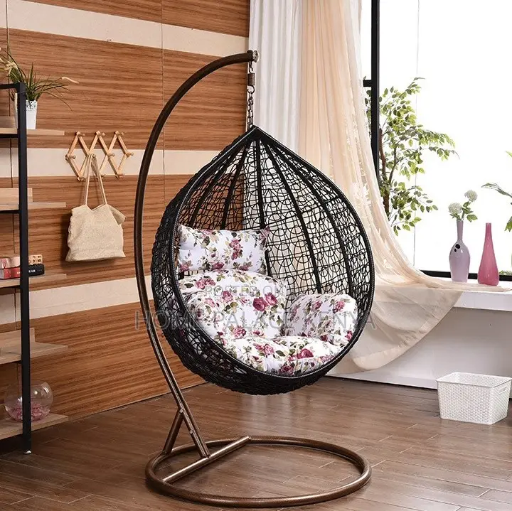 Balcony Chair: Modern Egg Basket Swing Chair for Patio With Cushions