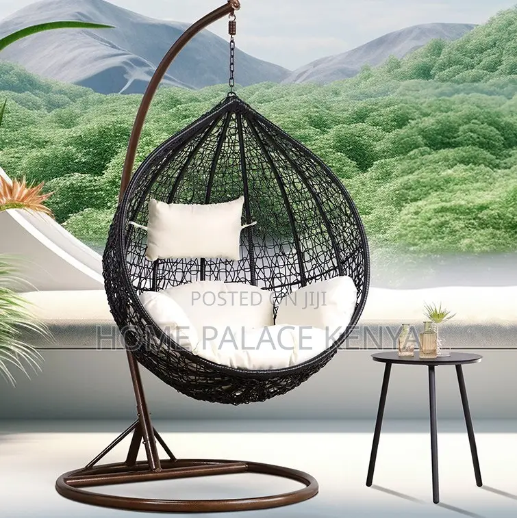 Balcony Chair: Modern Egg Basket Swing Chair for Patio With Cushions