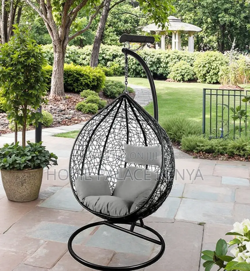 Balcony Chair: Modern Egg Basket Swing Chair for Patio With Cushions
