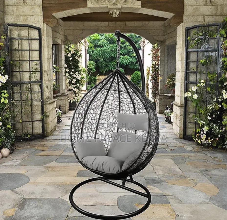 Balcony Chair: Modern Egg Basket Swing Chair for Patio With Cushions