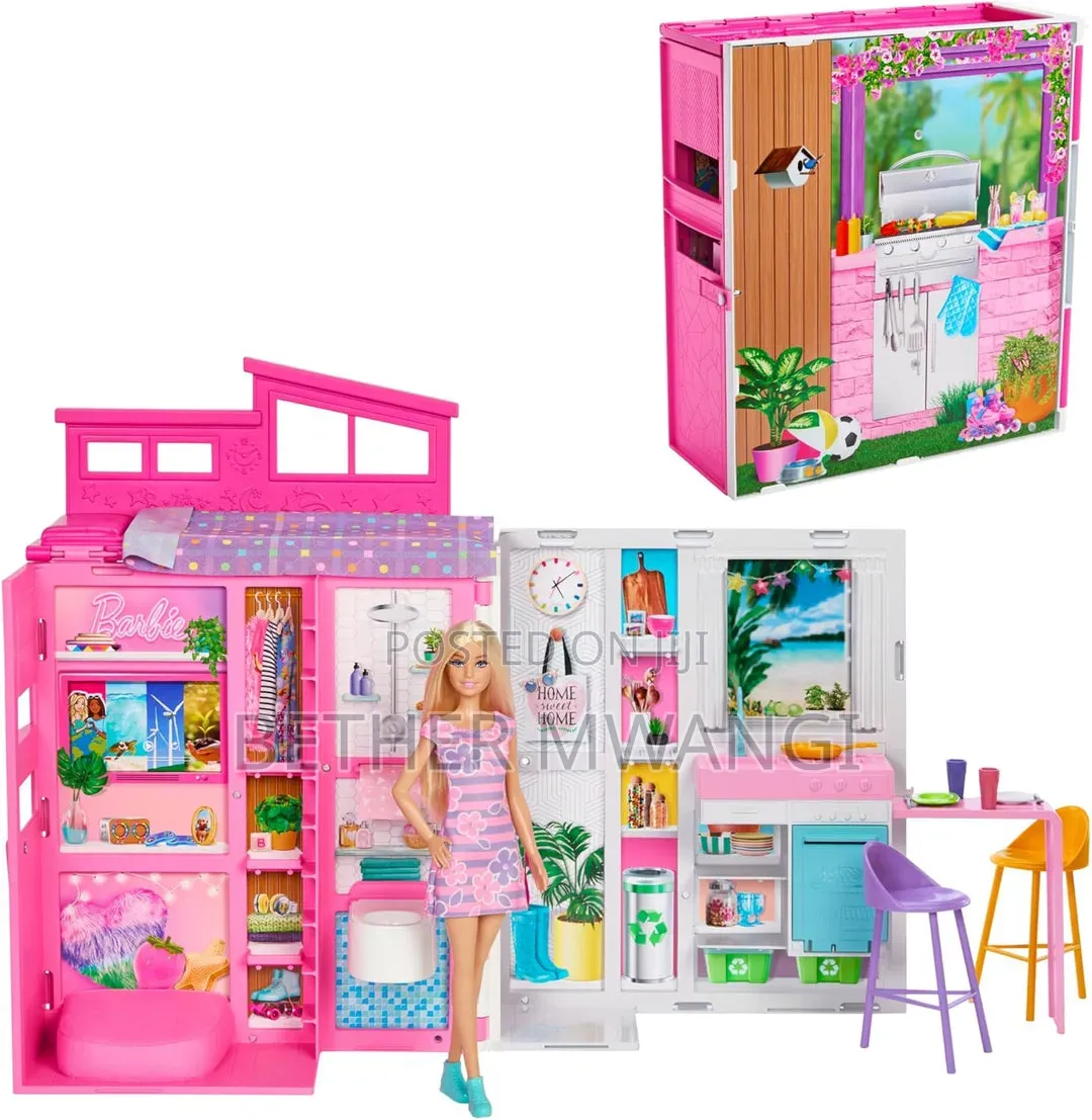 Barbie Getaway Doll House With Barbie Doll