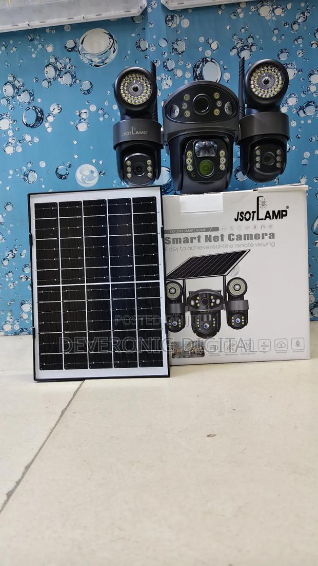 *Triple Lens 4g PTZ Solar CCTV Camera With Three Screens*
