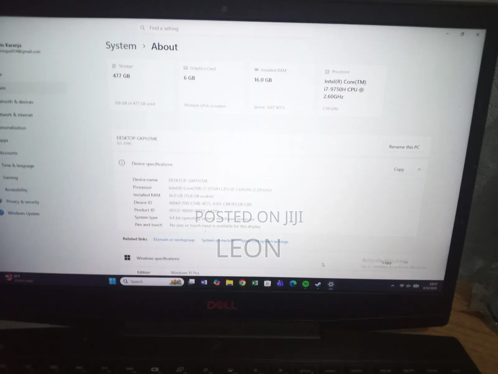 New Laptop Dell G3 15 16GB Intel Core i7 SSHD (Hybrid) 512GB