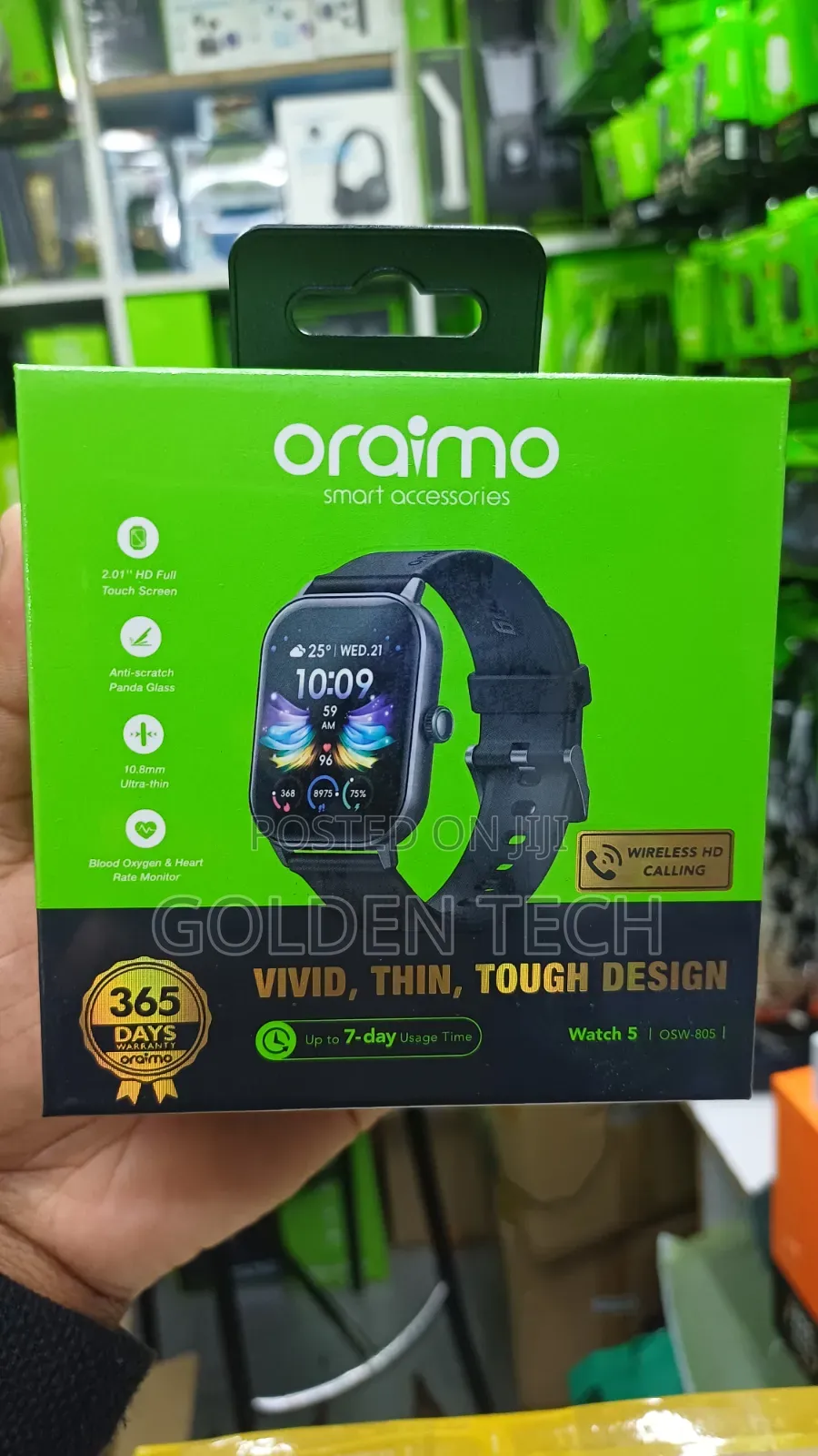 Oraimo Watch 5 2.01" Hd Panda Glass 1atm Smart Watch