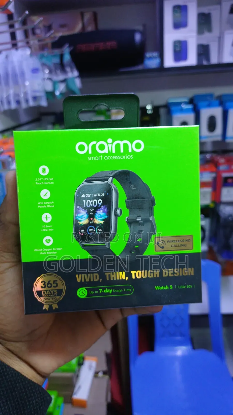 Oraimo Watch 5 Smart Watch 2.01" Hd Display Bluetooth Calling