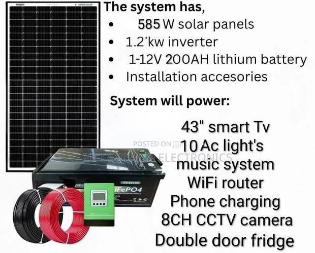 1.2kw Inverter - 200ah Lithium Battery - 595w Bifacial Solar Offgrid