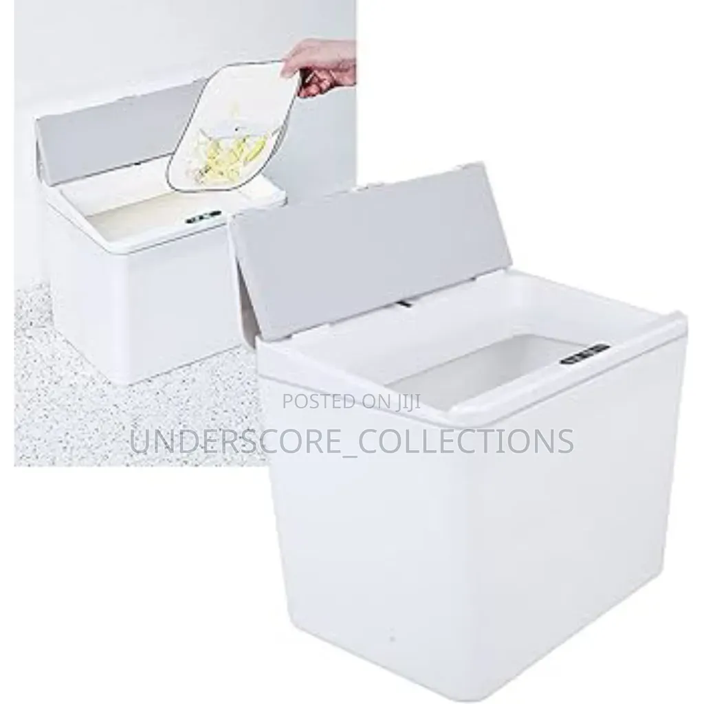12l White, Foldable, and Usb-Rechargeable Automatic Trash Can