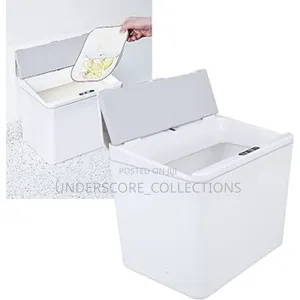 12l White, Foldable, and Usb-Rechargeable Automatic Trash Can