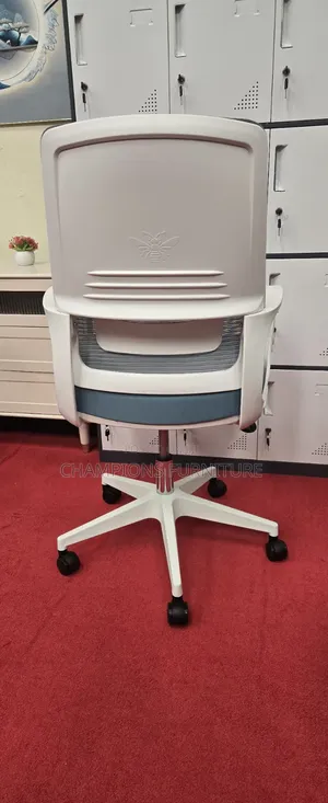 White and Blue Ergonomic Office Chair