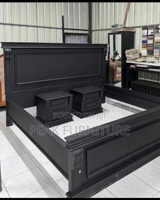 Premium Wooden Black Bed