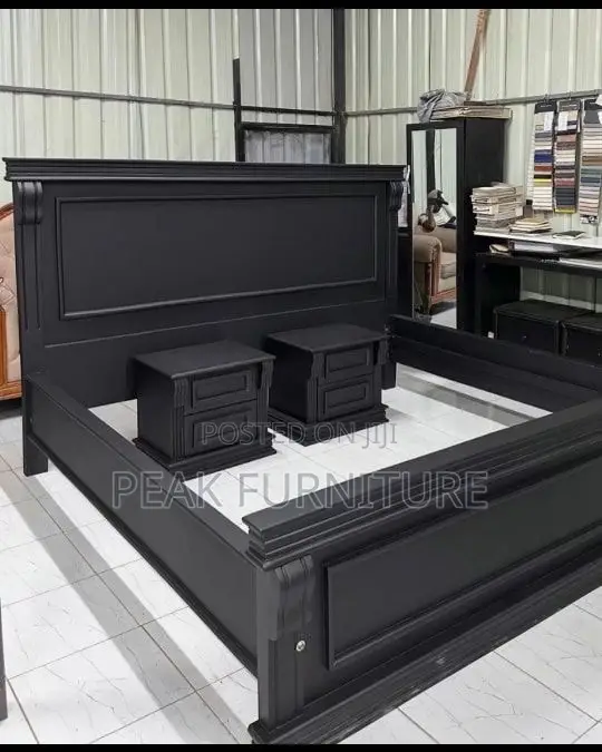 Premium Wooden Black Bed