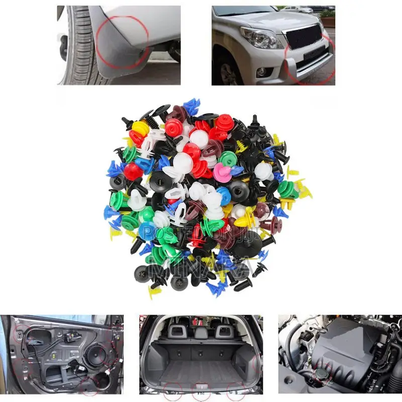 200 Pcs, Mixed Car Body Clips, Auto Push Retainer Universal Clips Set