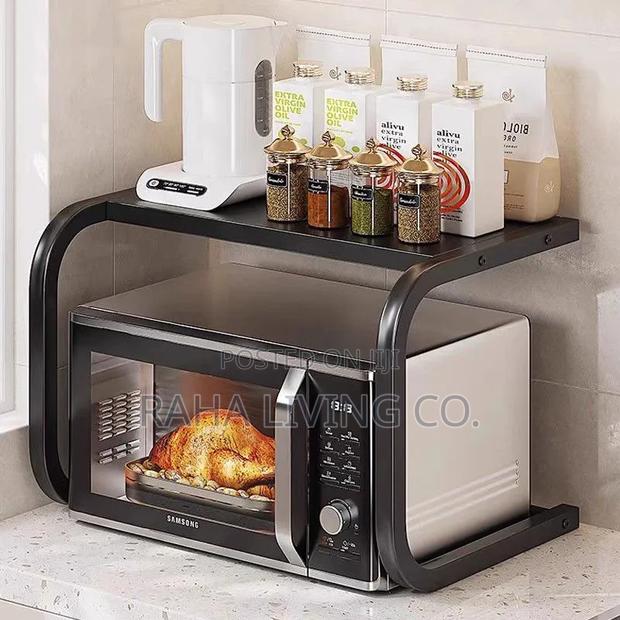 1 Tier Metallic Microwave Organizer Shelf | 55x35x35cm
