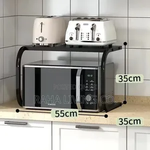 1 Tier Metallic Microwave Organizer Shelf | 55x35x35cm