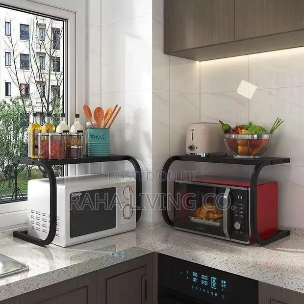 1 Tier Metallic Microwave Organizer Shelf | 55x35x35cm - thumbnail 5