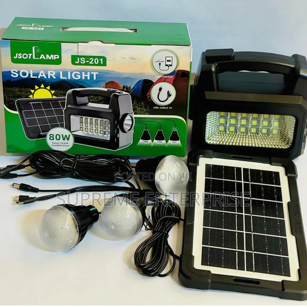 Solar Lighting System Kit With 3 Bulbs