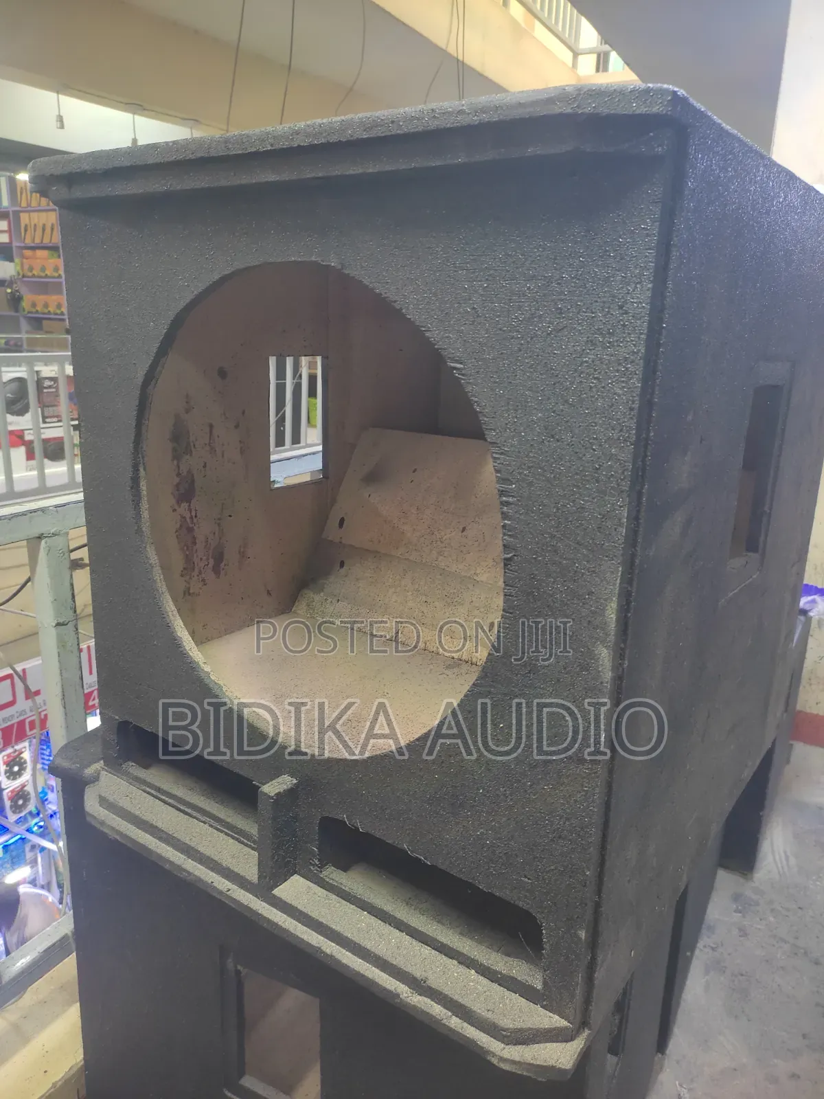 Empty Horn-Loaded Subwoofer Cabinet Enclosure