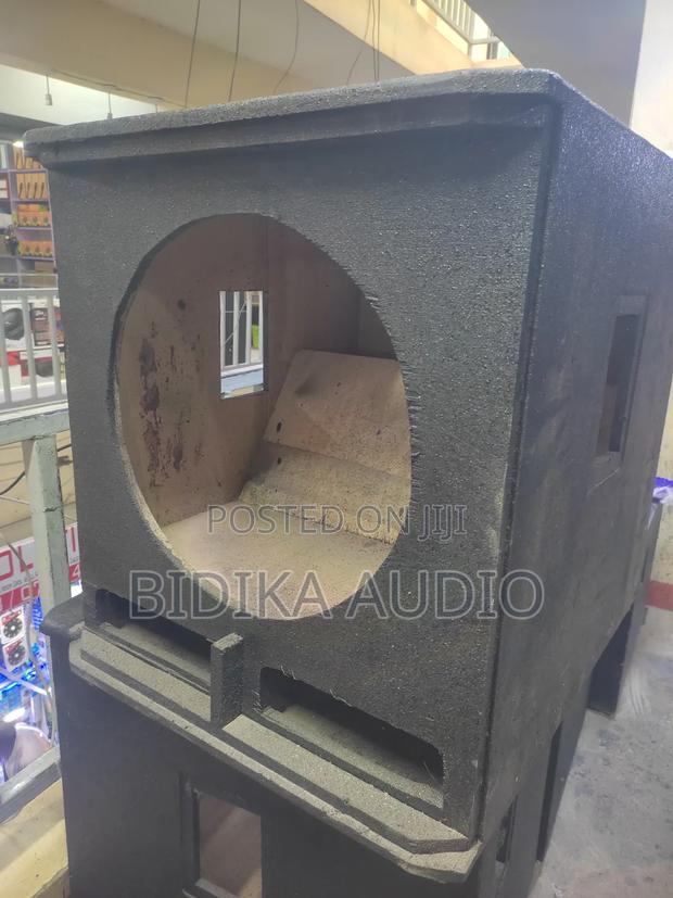 Empty Horn-Loaded Subwoofer Cabinet Enclosure
