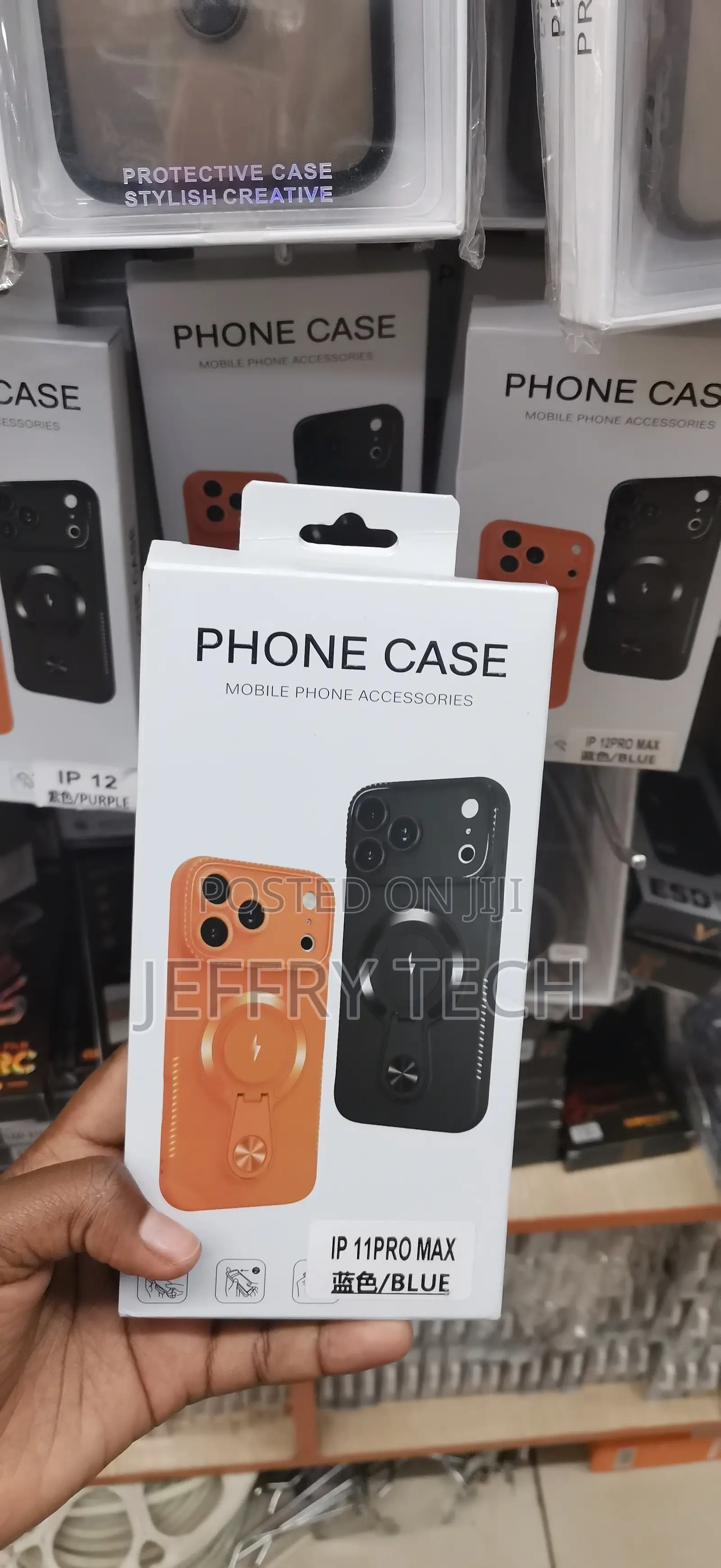 Ip 11pro Max Vibrant Orange Finish and a Built-in Ring Case
