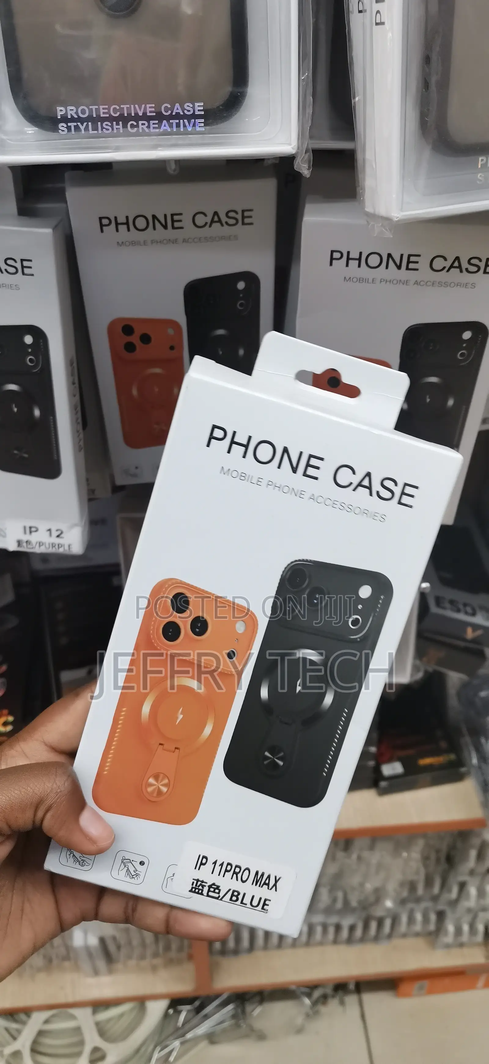 Ip 11pro Max Vibrant Orange Finish and a Built-in Ring Case