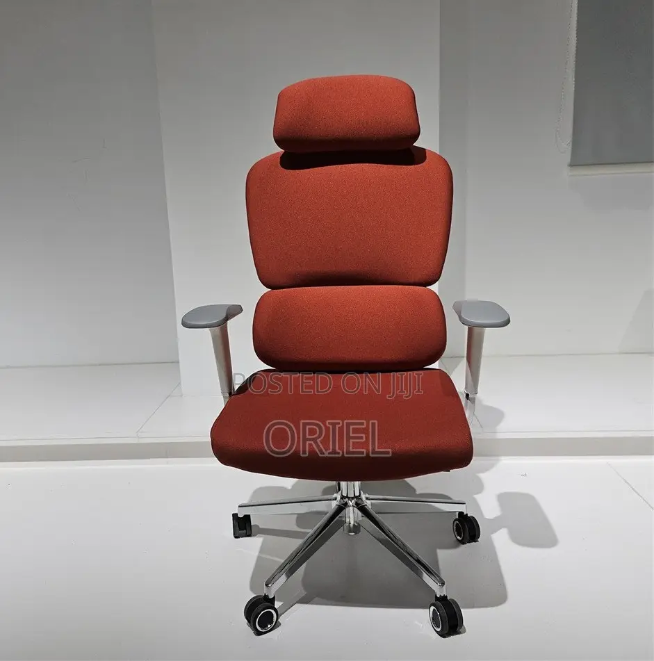 Office Chair : Orange High-Back Orthopedic Chair
