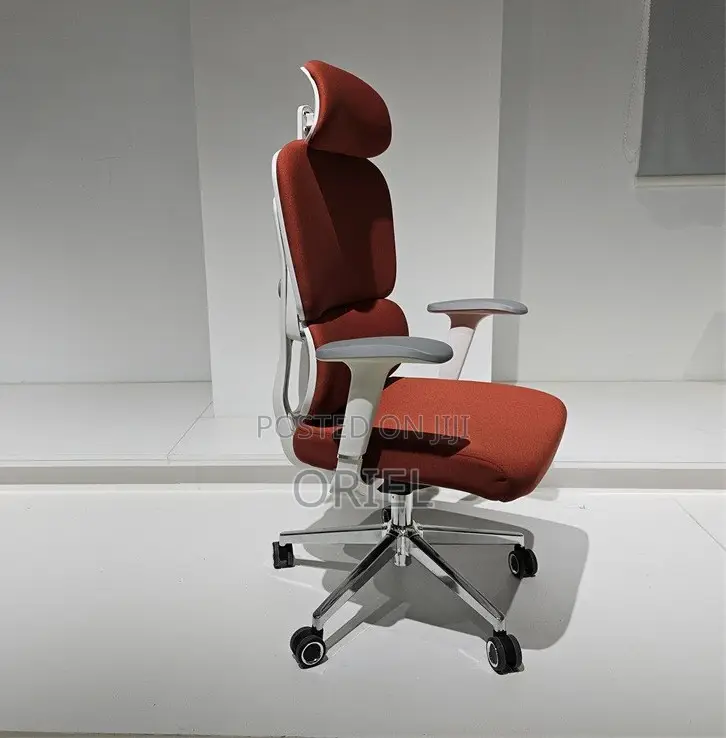 Office Chair : Orange High-Back Orthopedic Chair