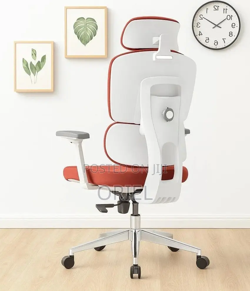 Office Chair : Orange High-Back Orthopedic Chair