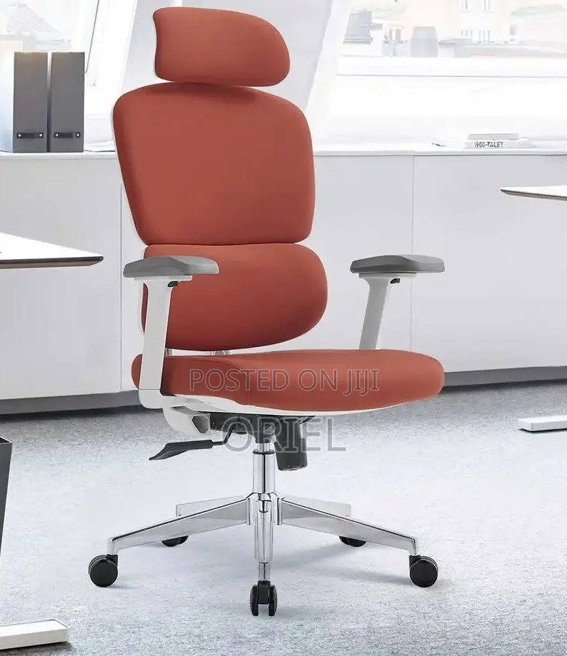 Office Chair : Orange High-Back Orthopedic Chair
