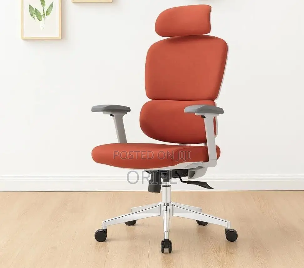 Office Chair : Orange High-Back Orthopedic Chair