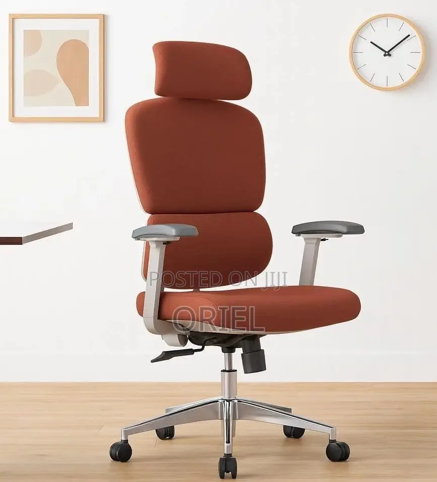 Office Chair : Orange High-Back Orthopedic Chair