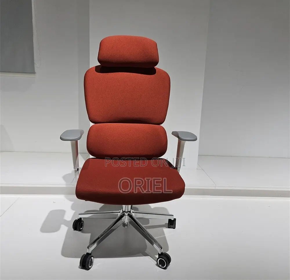 Office Chair : Orange High-Back Orthopedic Chair