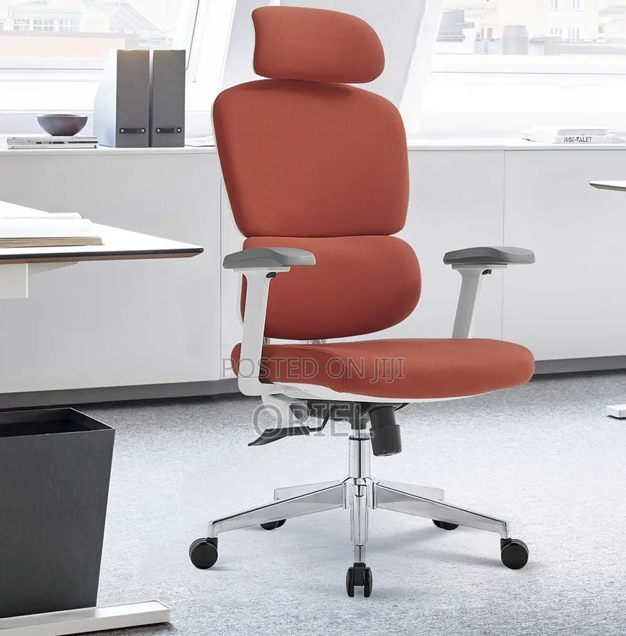 Office Chair : Orange High-Back Orthopedic Chair