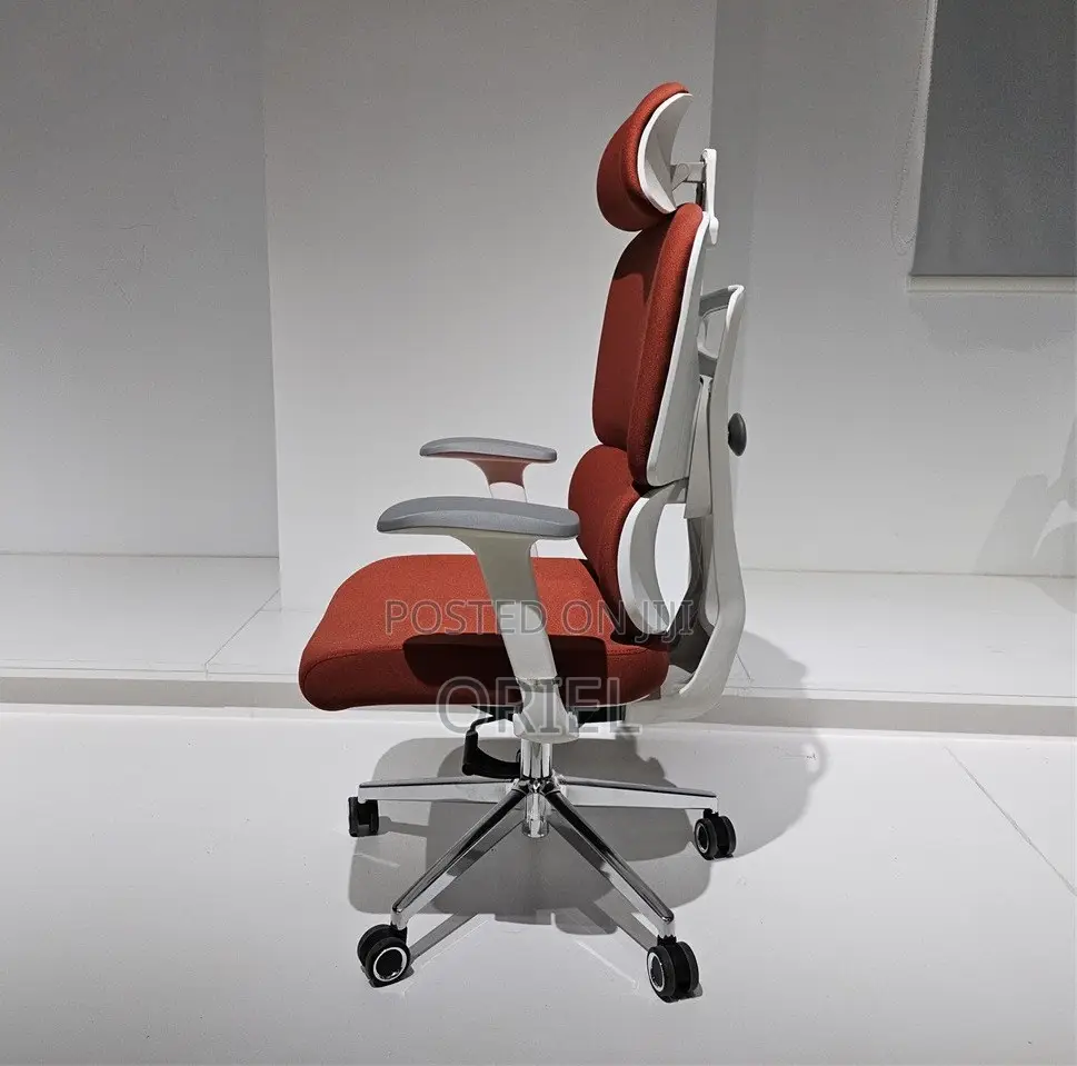 Office Chair : Orange High-Back Orthopedic Chair