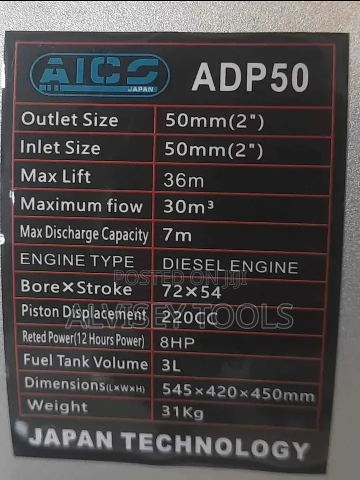 Aico Japan Diesel Water Pump 3 "