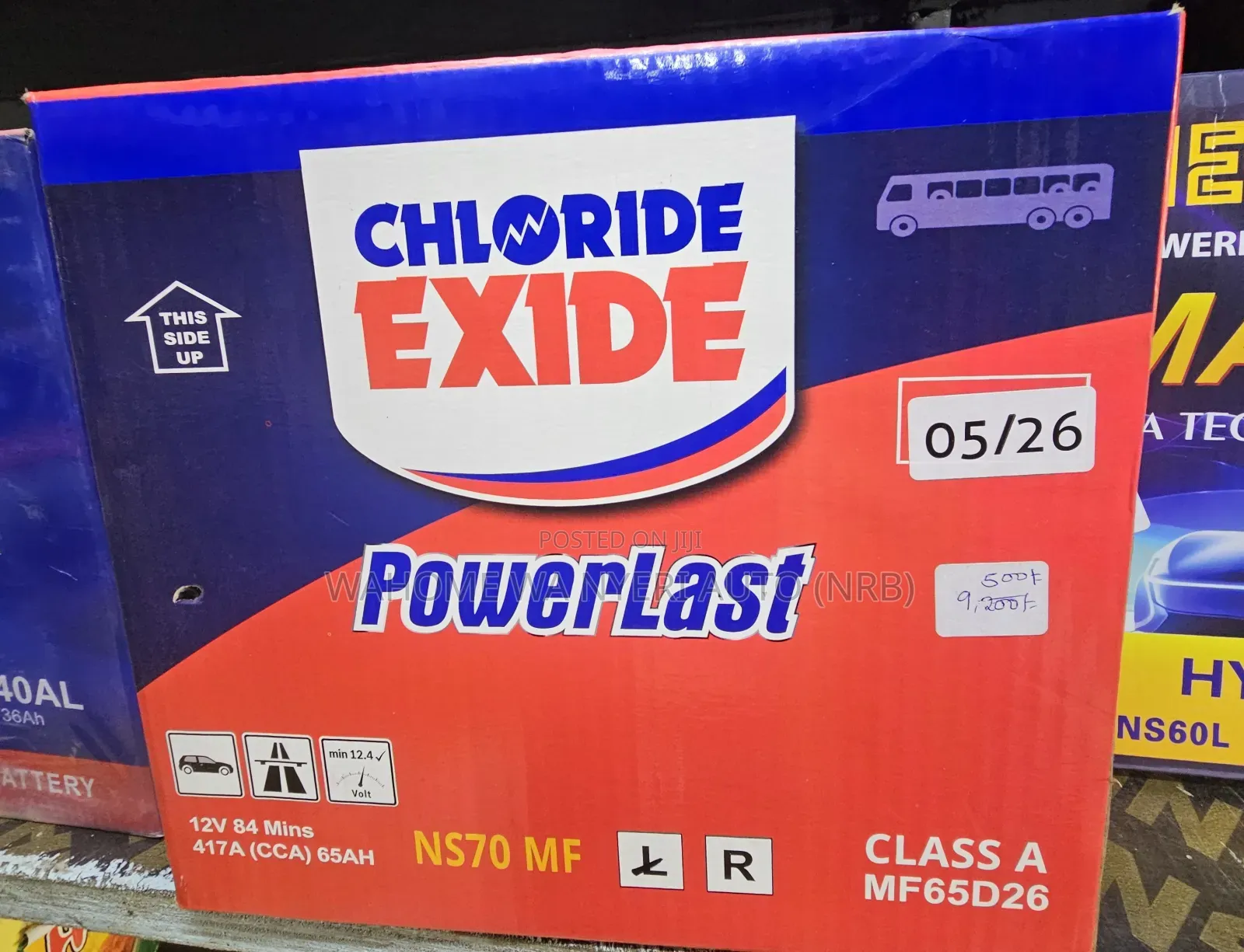 Chloride Exide Powerlast Ns70mf 12v 65ah