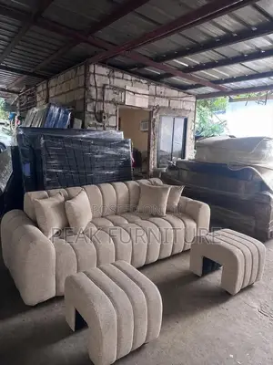 Modern Arm 3 Seater With Puffs