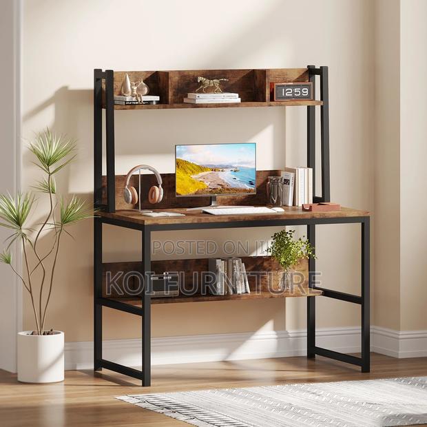 Office Desk; Home Office Computer Desk With Shelves - thumbnail 9